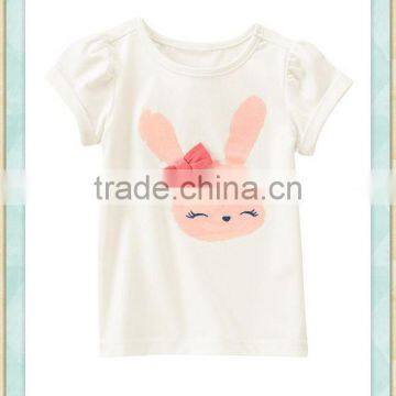 wholesale hot sale summer children clothing pink happy rabbit baby short sleeve t-shirt