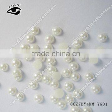 4MM white Glow in dark pearl dome beads for clothing nail art