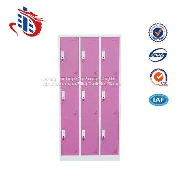 School/Gym Center Use 9 Door Metal Locker Storage Cabinet