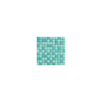 HV 25x25mm Glazed Green Ceramic Mosaic Tiles For Bathrooms Wall / Floor