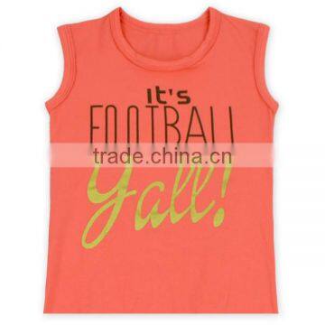 Wholesale summer letter printing Football tops sleeveless baby t shirt girl M6082113