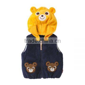 Autumn & Winter Coral Fleece Thicken Sleeveless Hooded Baby Clothes photo-2