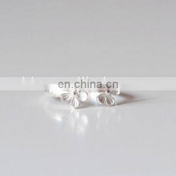 Plum Blossom Charm Open Delicate Ring Sterling Silver Ring Women Fashion Jewelry photo-4