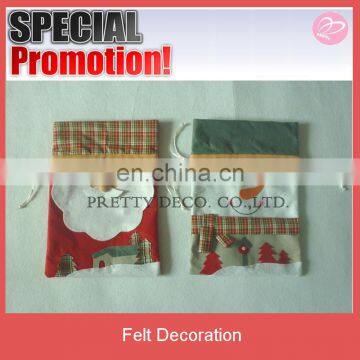 Wholesale small size Christmas felt gift bags,caddy gift bag