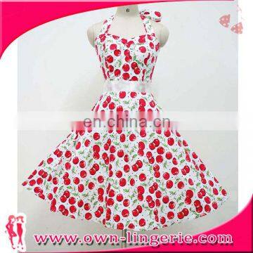 Summer Fashion Sleeveless wholesale white womens Vintage Rockabilly cherry Retro Swing 50s 60s pinup dresses