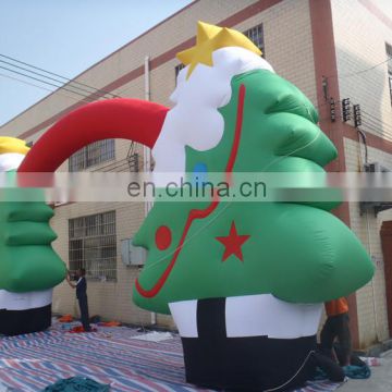 Custom Inflatable Rainbow Christmas Tree Shapr Arch Decoration For Rental