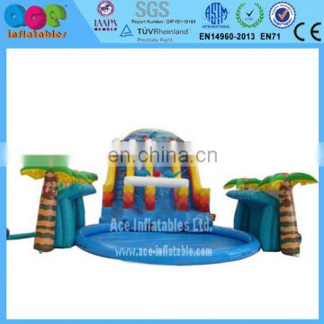 Funny Inflatable water slide with swimming pool