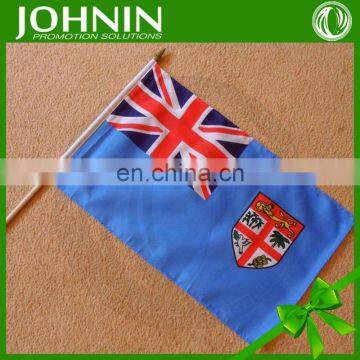 best welcomed top quality logo printed promotional waving hand flag