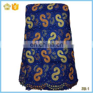2016 Cheapest guipure lace fabric, high quality african cord lace fabric with stones L16022202