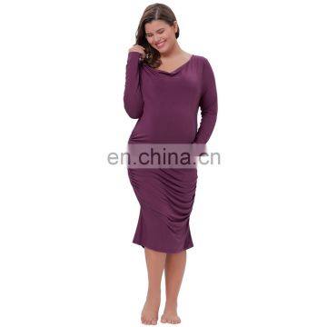 Kate Kasin Comfortable Long Sleeve Cotton Hips-Wrapped Bodycon Pencil Dress Pregnant Woman Dress Maternity Dress KK000615-1 photo-2
