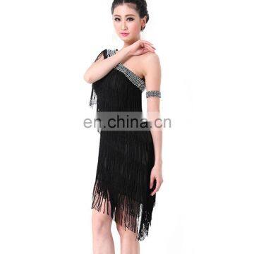 BestDance sexy black latin dance dress tassel latin dance costume for women OEM 4 colors