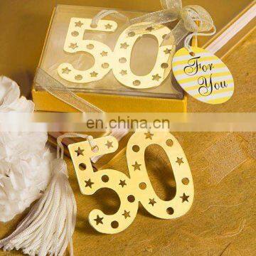 Golden '50' Bookmark Favors