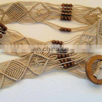 Macrame Belt, Hand Knotted Bead Work