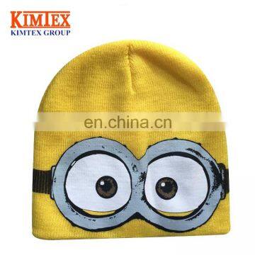 whosales kids knitted beanie with printing