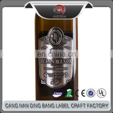 OEM Factory Custom Do Old Style And Bending Type 3D Embossed Metal Wine Bottle Label