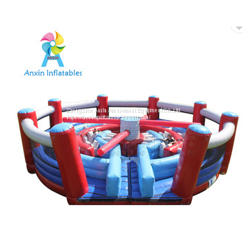 Giant round inflatable knock out race challenge obstacle course equipment for kids and adult