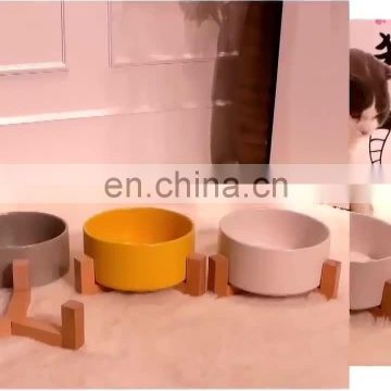 Minimalized Ceramic Cats Bowl Pets Feeder Dogs Water Bowl Neck Protection