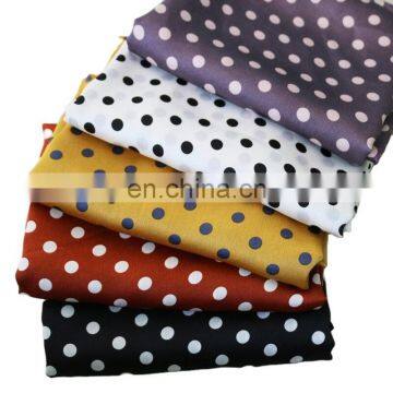 Chinese supplier High quality cheap polka dot pattern printed polyester satin fabric for dress