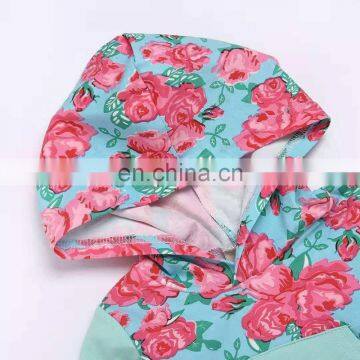 Bulk Wholesale Bebe Clothing Sets Designer Little Floral Hooded Sweatsuit photo-3