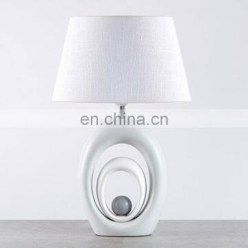 New Design Cheap Custom Logo White Ceramic Modern Table Lamp for Home Decor photo-2