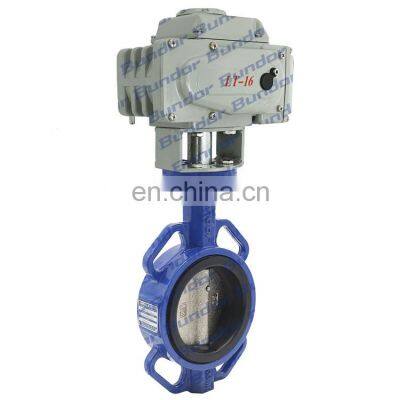 Bundor 150LB two way 4 inch motorized wafer butterfly valve price