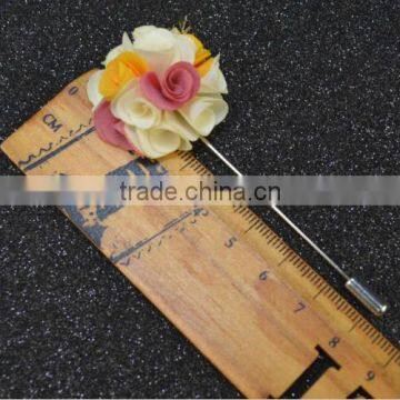 Men Suit Floral Lapel Pin of Brooches Fabric Floral Men Wedding Brooch Bouquet photo-5