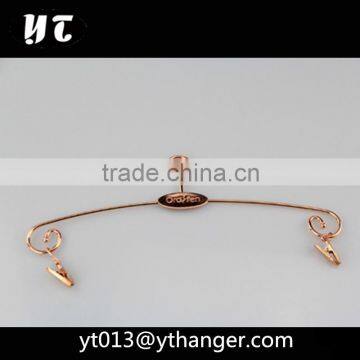 CY-182 gold metal hangers imported from china with clip for women underwear