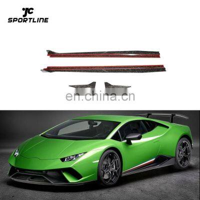 Forged Carbon LP640 Side Skirts Winglet for Lambo Huracan LP640-4 Performante Coupe 2-Door 2017-2019