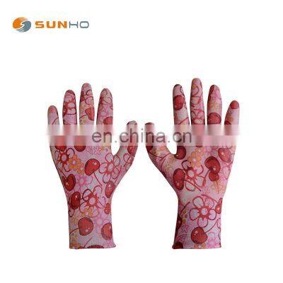 cheap safety work gloves13 gauge knitted  floral liner gardening gloves
