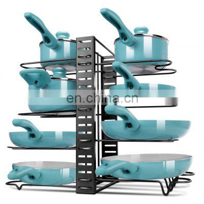 Kitchen Storage 3 DIY  8 Tiers Adjustable Pots Lid Pans Cabinet Other Accessories Metal Rack Holders Organizer Kitchen Storage