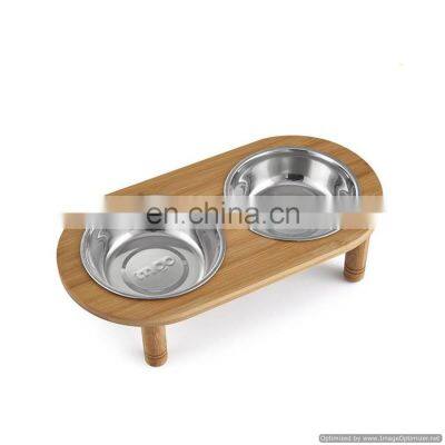 wood pet bowl