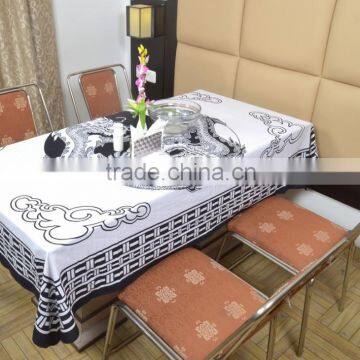 Indian Cotton Table Cloth Black & White Dragon Printed Dinning Table Cloth Vintage Wall Hanging Throw Bed Sheet Cover TC31