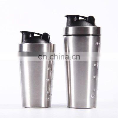 Wholesale Custom Logo Stainless Steel Sport Shakers Cups Gym Fitness Protein Shaker Water Bottle With Blender