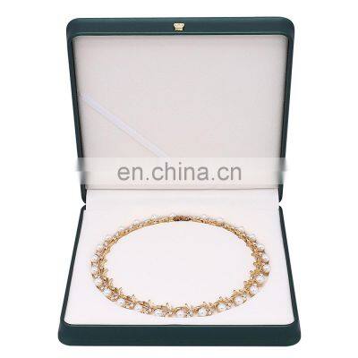Wholesale High Quality Red Velvet Inside Pu Leather Jewelry Box Luxury Necklace Box