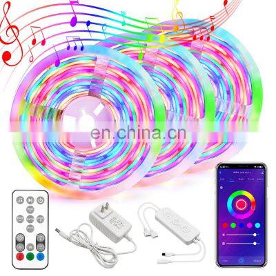 Smart wireless light strip Flexible Full Spectrum RGB Waterproof Decoration  Led Strip Light With Remote Control