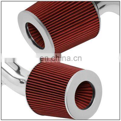 AUSO AIR INTAKE SYSTEM+RED CONE FILTER FOR 03-08 TIBURON 2.0L L4 ALUMINUM SHORT RAM