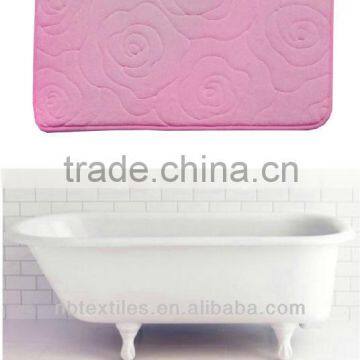 Rose design microfiber memory foam bath mat