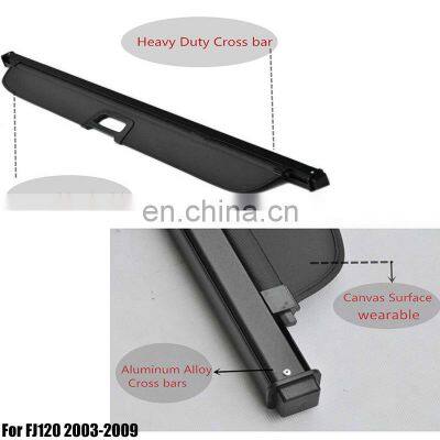 Black Rear Trunk Security Cargo Cover Shade for Prado FJ120 2003-2009 Tonneau Cover