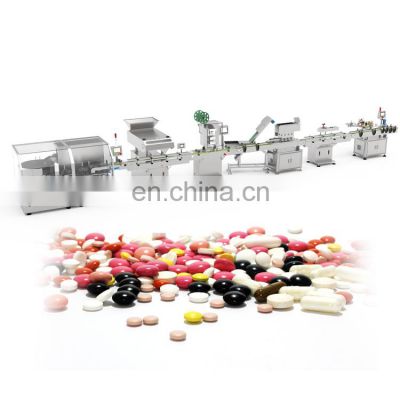 Automatic Capsule Bottle Counting Filling Labeling Machine Line