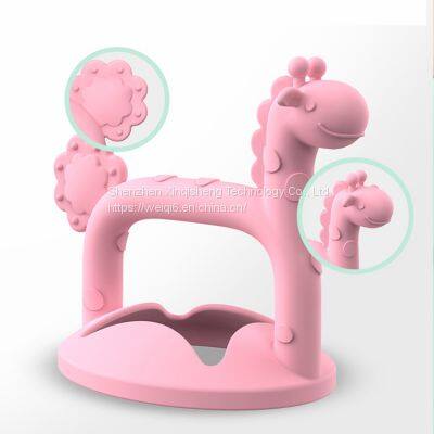 High Quality Baby Giraffe Teethers Silicone for Teether Baby Training Bite Soft Silicone Molar Rod photo-3
