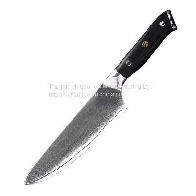 OEM/Wholesale 8 inch Chef Knife with G10 Handle VG10 Damascus Steel Chef's Kitchen Knives Slicing Meat Vegetable Chefs Knife