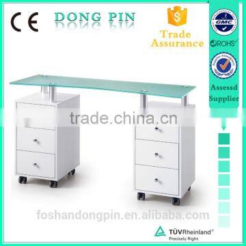 beauty salon furniture nail table with glass top