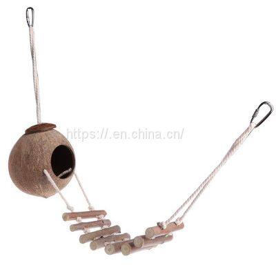 Natural coconut bird house Parrots Parakeet Conures Cockatiel multi species applied humming outdoor coconut shell bird house