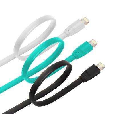 Premium flat noodle mfi lightn ing cable  fast charging data  usb charger for Apple iPhone 7/7plus/8/8plus