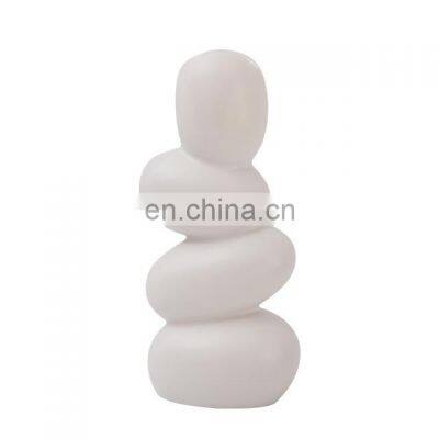 Nordic Vases Decor Ins Creative Black Blue Egg Vaso Di Fiori Con Viso Flower Ornament Ceramic Vase For Home Decor photo-5