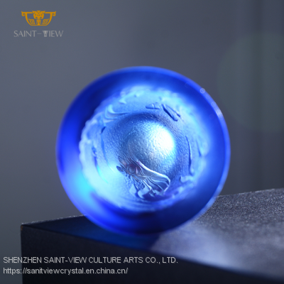 Manufacturer H20cm H14cm Crystal Inside Matt Carving Design Original Incense Burner Set photo-4