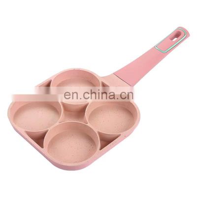 Wholesale Pink 4 Cups Pancake Pan Aluminum Egg Cooking Pan Egg Frying Pan with Nonstick Coating