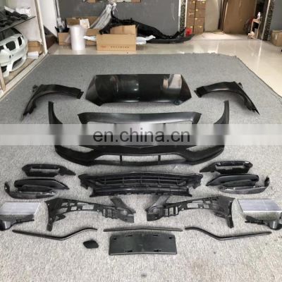 Wholesale CLY Car Bumpers For Benz 15-21 C Class W205 Upgrade C63 AMG Flat-angel 63S Body Kits Front Bumper Grille Fenders Hood