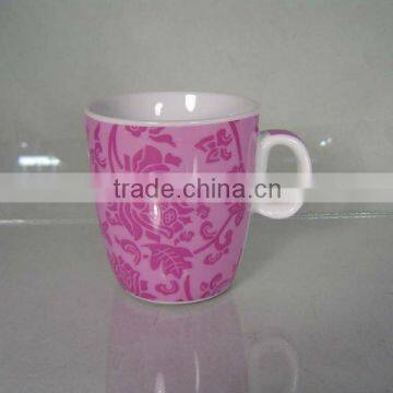 Cappuccino cup with flower printing