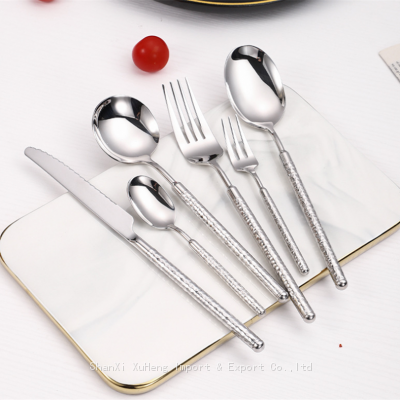 Luxury Stainless Steel Wedding Banquet Plated Cutlery Silverware Flatware Spoon And Fork Set